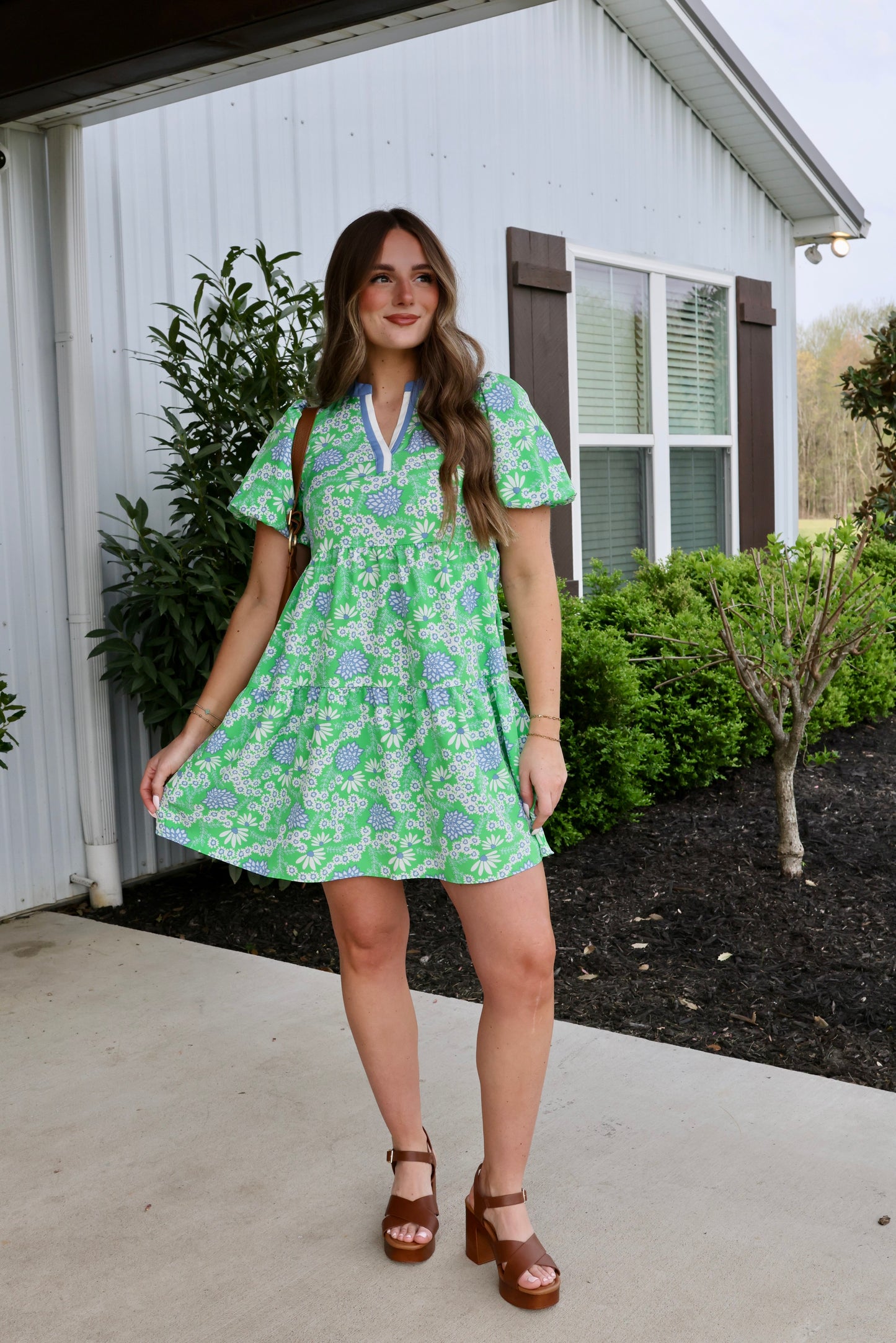 Kinsley Daisy Chain Green Dress