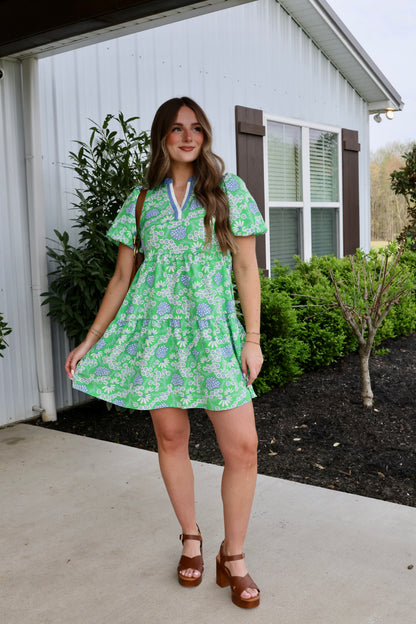 Kinsley Daisy Chain Green Dress