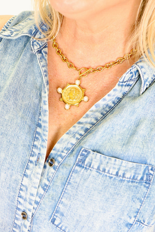Pearl Coin Necklace