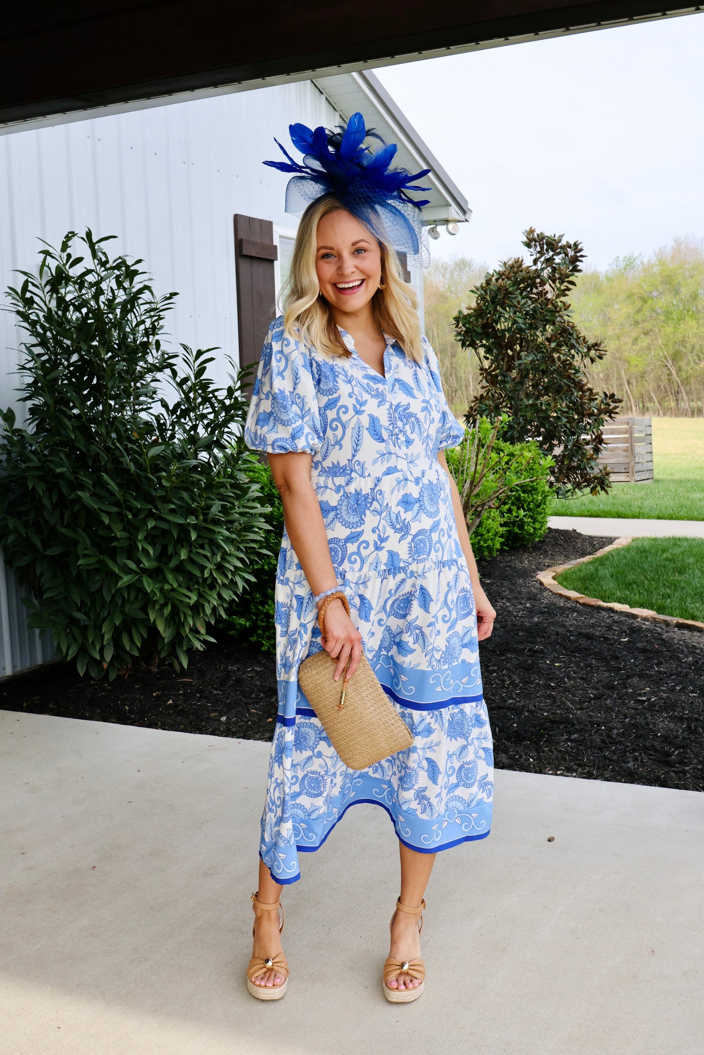 Eloise Porcelain Vines Blue Dress