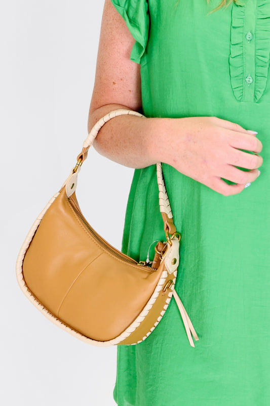 Mia Crescent Small Warm Cashew Handbag