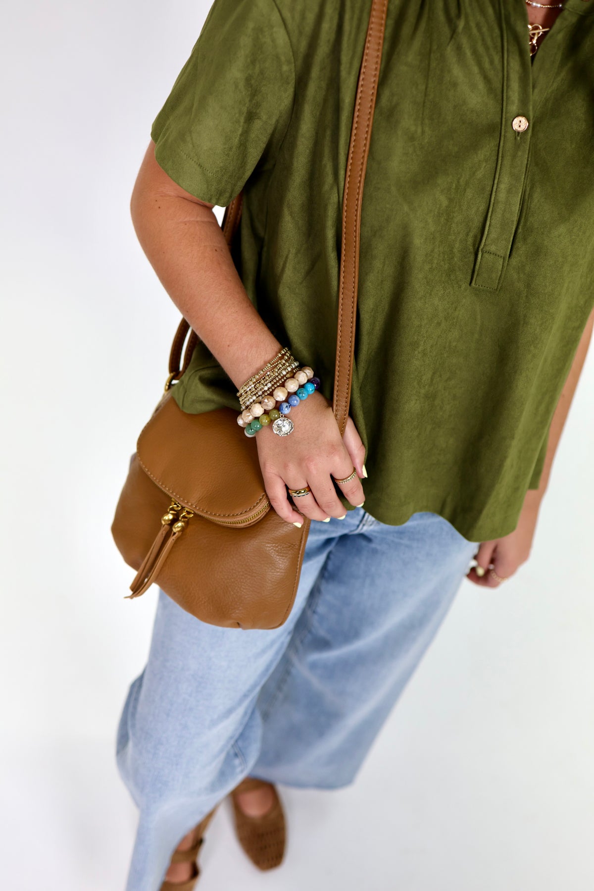 Suede Standard Olive Top