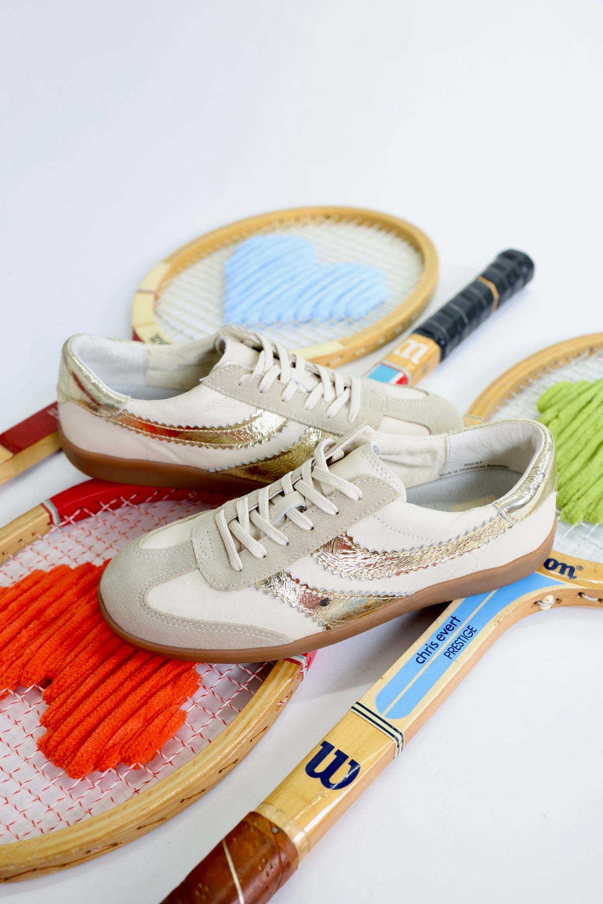 Merit White Gold Sneakers