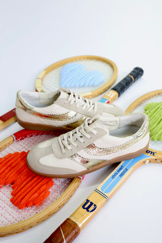 Merit White Gold Sneakers
