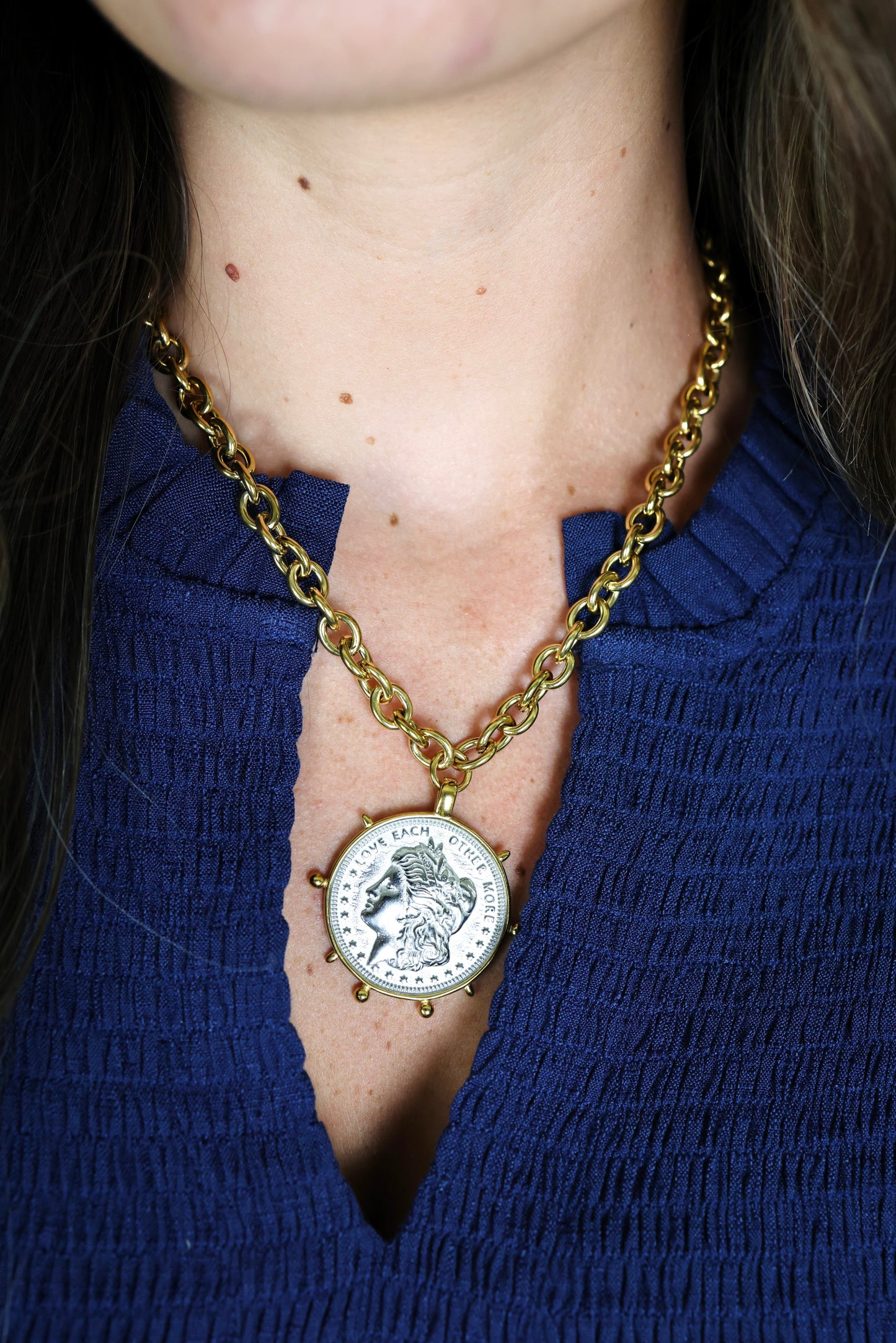 Two Toned Coin Necklace
