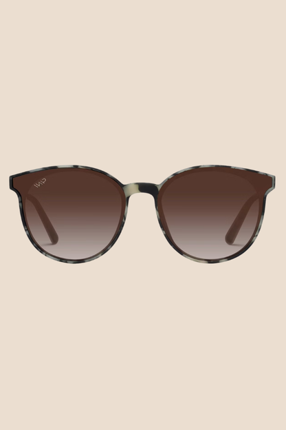 Aubrie Beige Tortoise / Gradient Brown Lens Polarized Sunglasses