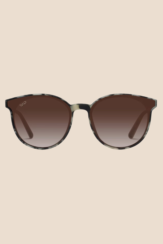 Aubrie Beige Tortoise / Gradient Brown Lens Polarized Sunglasses