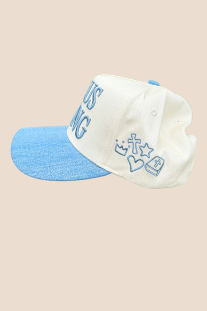 Jesus is King Clip Art Denim Cap