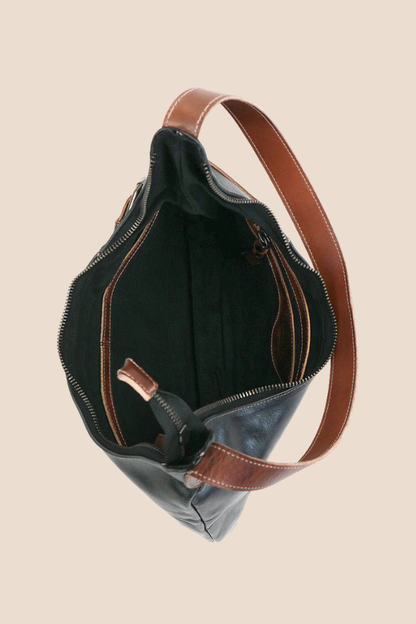 Seemly Black Teak Rustic Handbag