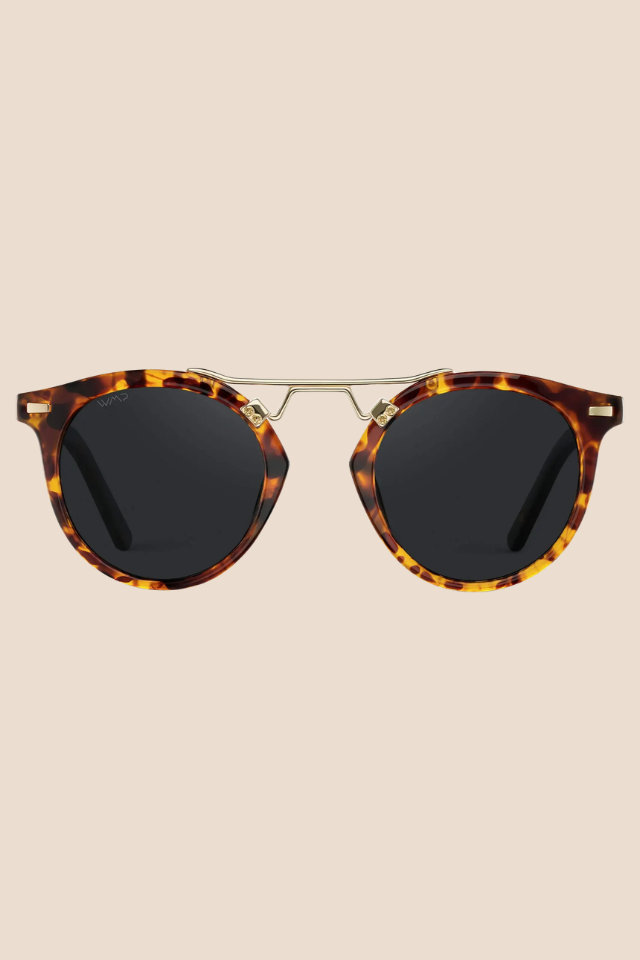 Skyler Tortoise Frame Black Lens Polarized Sunglasses