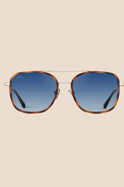 Gia Brown Tortoise / Gradient Blue Lens Polarized Sunglasses