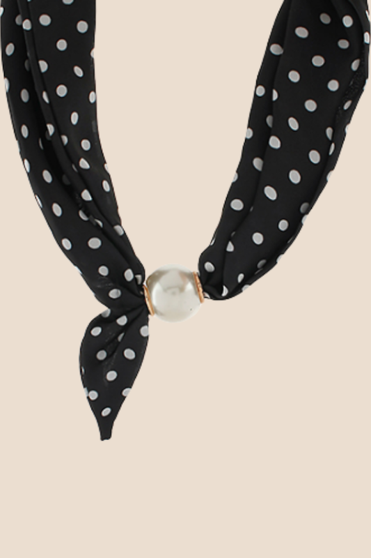 High Society Black Scarf Necklace