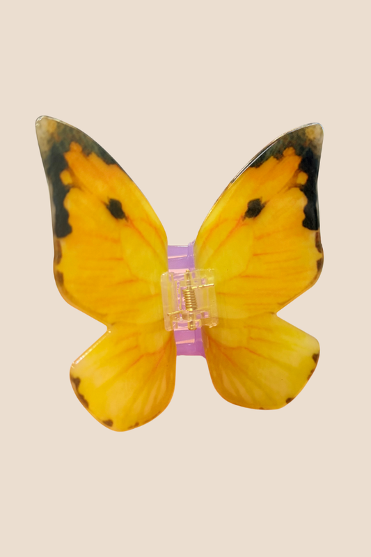 French Butterfly Yellow Hair Clip