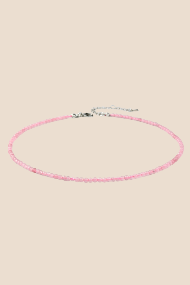 Colorful Dopamine Light Pink Beaded Necklace