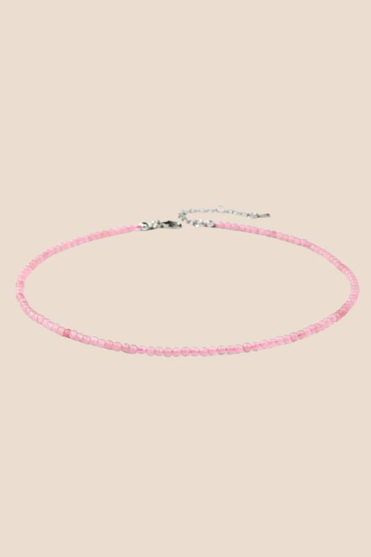 Colorful Dopamine Light Pink Beaded Necklace
