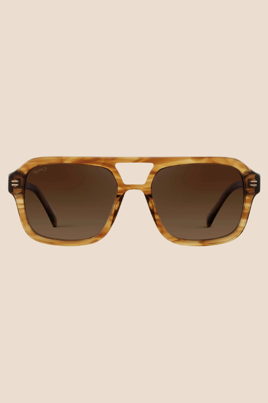 Sydney Crystal Brown Grain / Brown Gold Gradient Lens Polarized Sunglasses