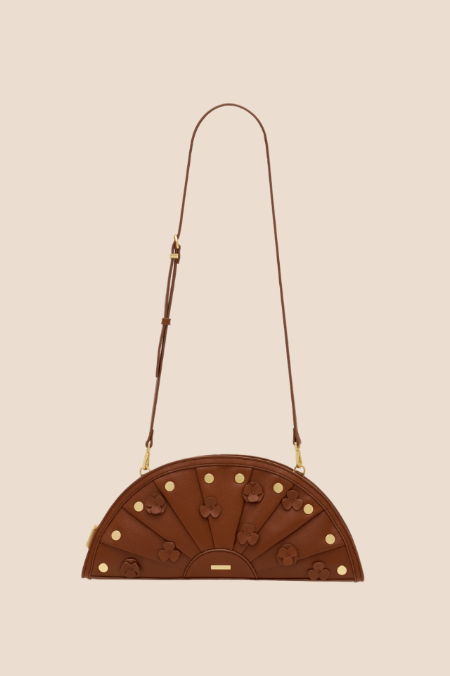 Shelley Sienna Flora/Brushed Gold Clutch