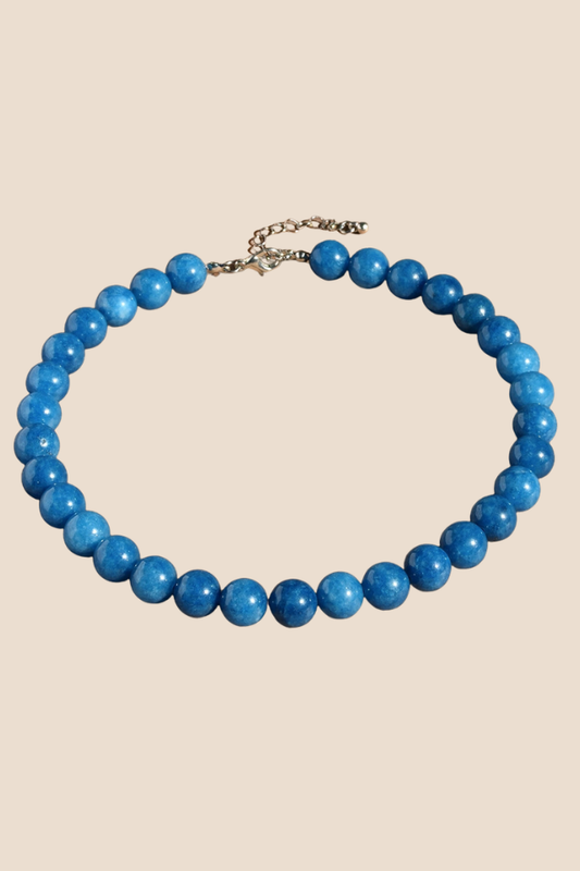 Vintage Natural Blue Beaded Necklace