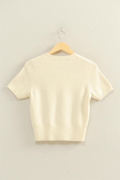 Become Best Friends Cream Sweater Top