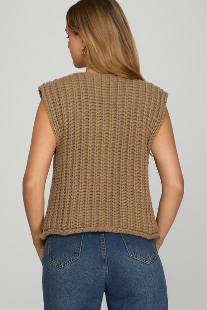 Meant Every Word Mocha Sweater Top