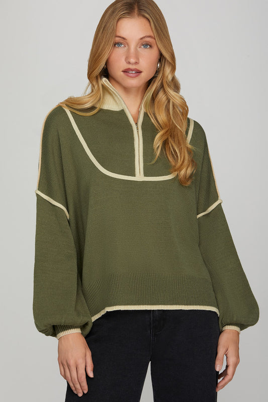 Hold You Down Half Zip Sweater