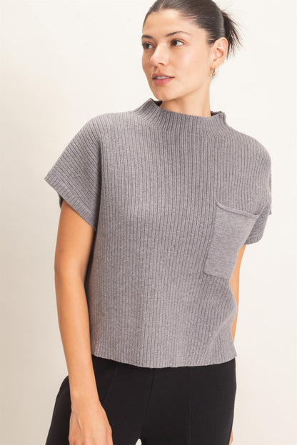 If You Ask Me Grey Sweater Top