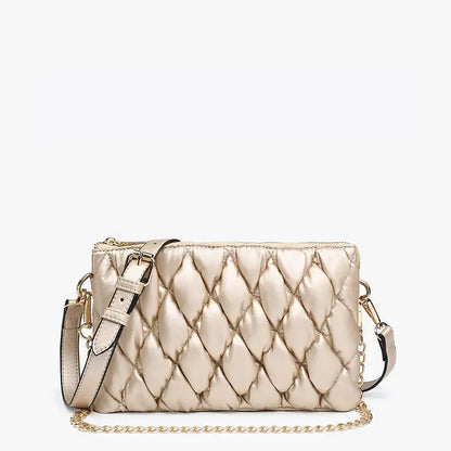 Izzy Puffer Quilted Gold Crossbody