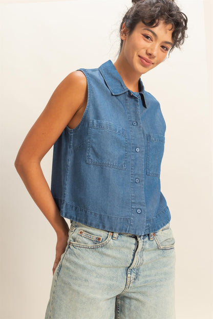 Ready to Go Dark Blue Top