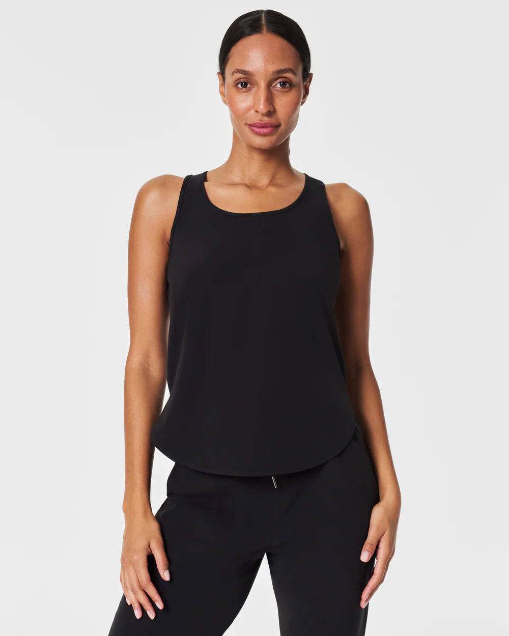 On the Move Very Black Curved Hem Tank