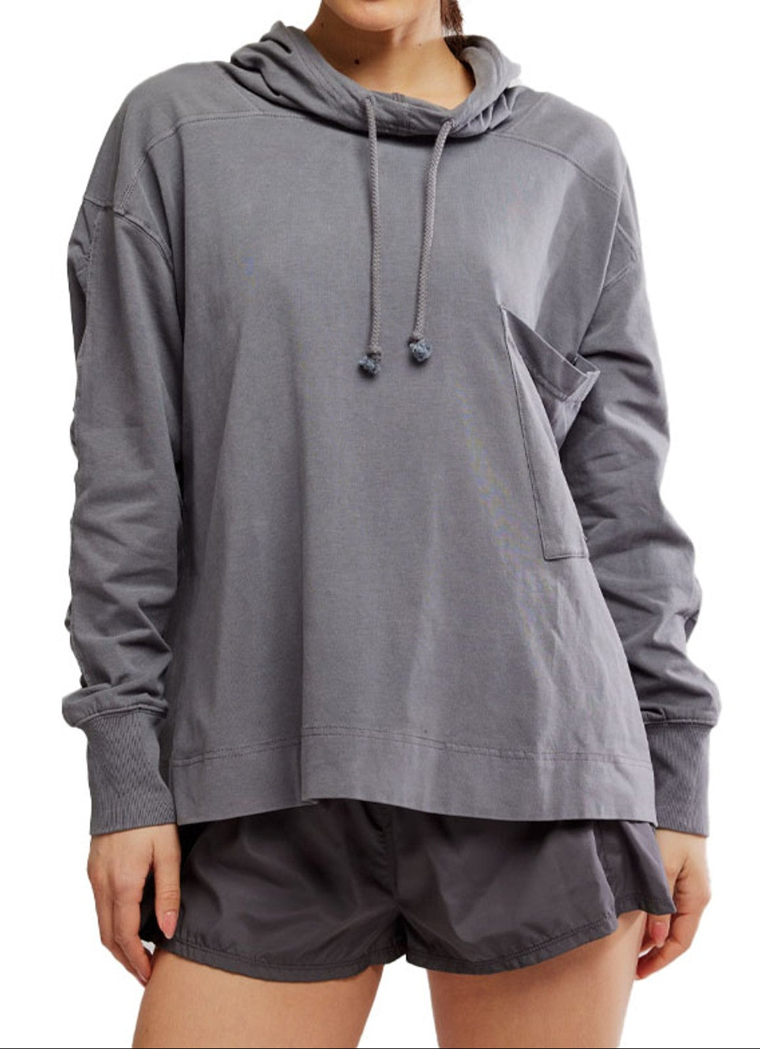 Hot Shot Hooded Layer Gunmetal Top