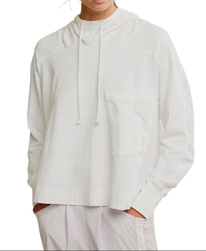 Hot Shot Hooded Layer White Top