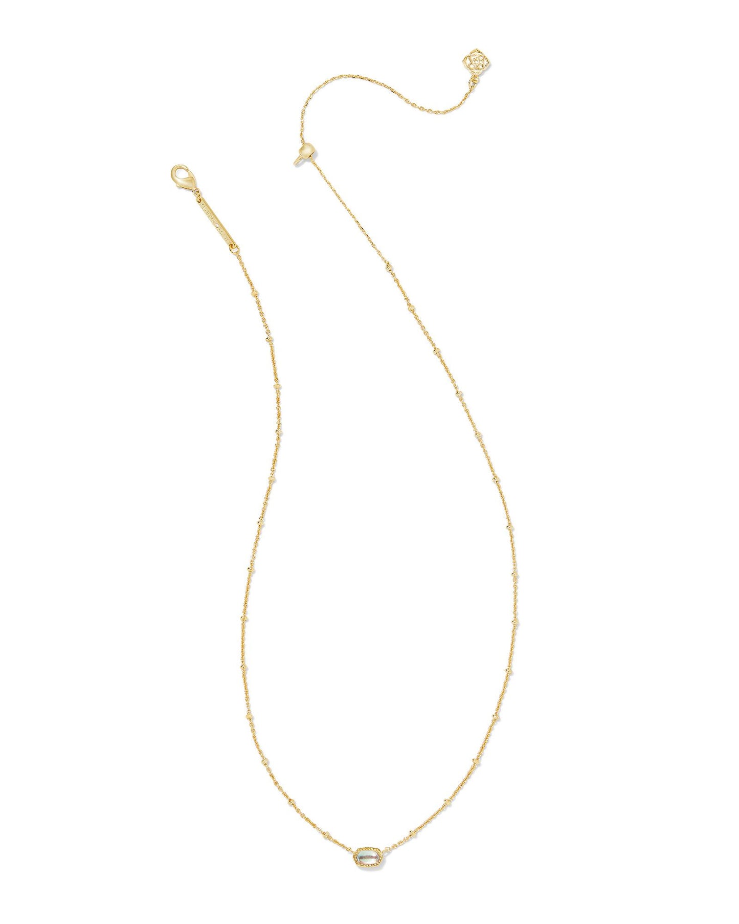 Mini Elisa Gold Satellite Short Pendant Necklace in Dichroic Glass