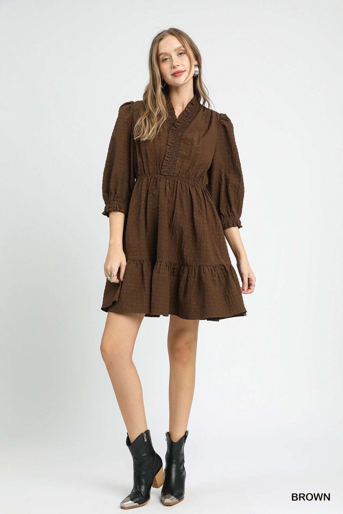 Down the Lane Brown Dress