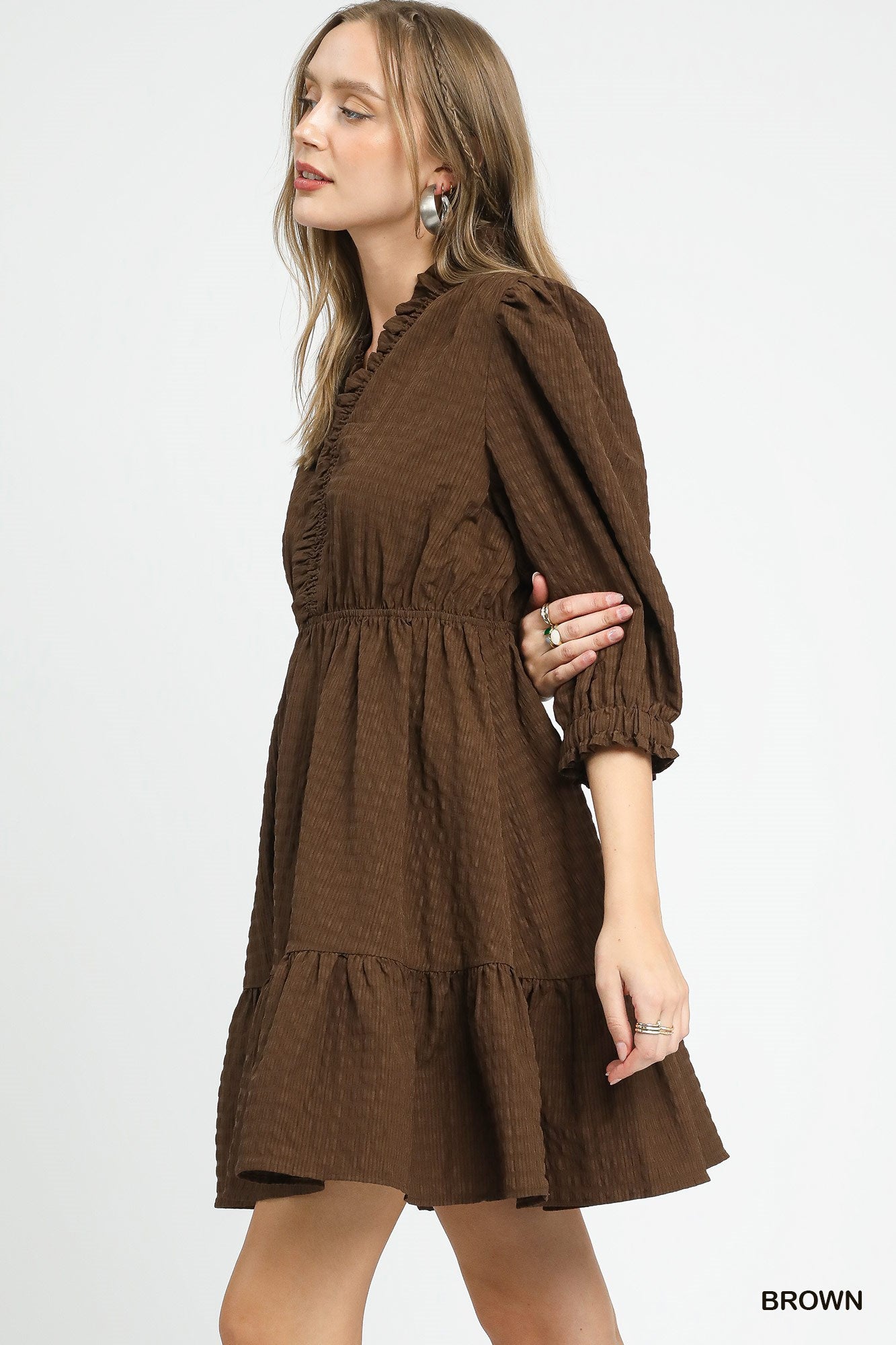 Down the Lane Brown Dress