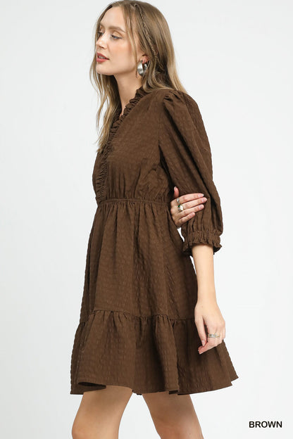 Down the Lane Brown Dress