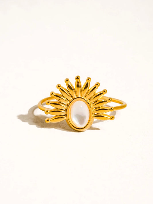 Fabienne White Sun Stone Ring