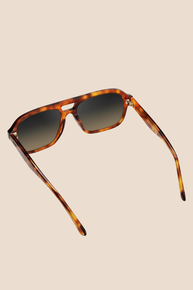 Ember Saddlewood Tortoise / Grey Brown Gradient Lens Polarized Sunglasses