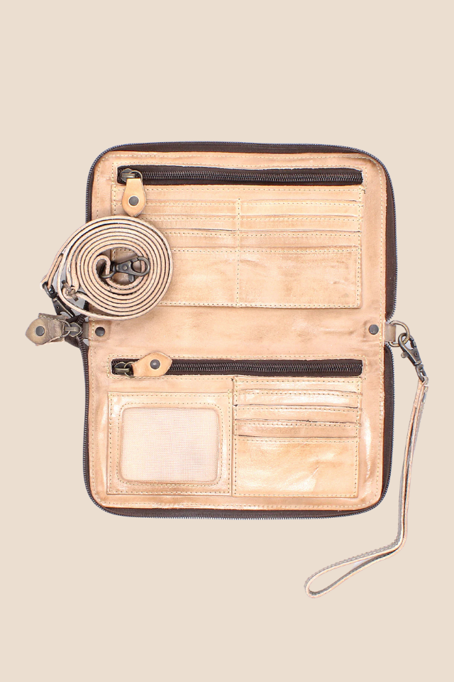 Templeton II Taupe Oats Rustic Wallet Wristlet