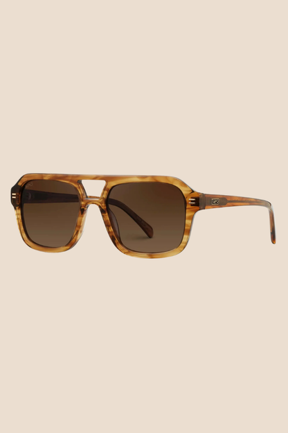 Sydney Crystal Brown Grain / Brown Gold Gradient Lens Polarized Sunglasses