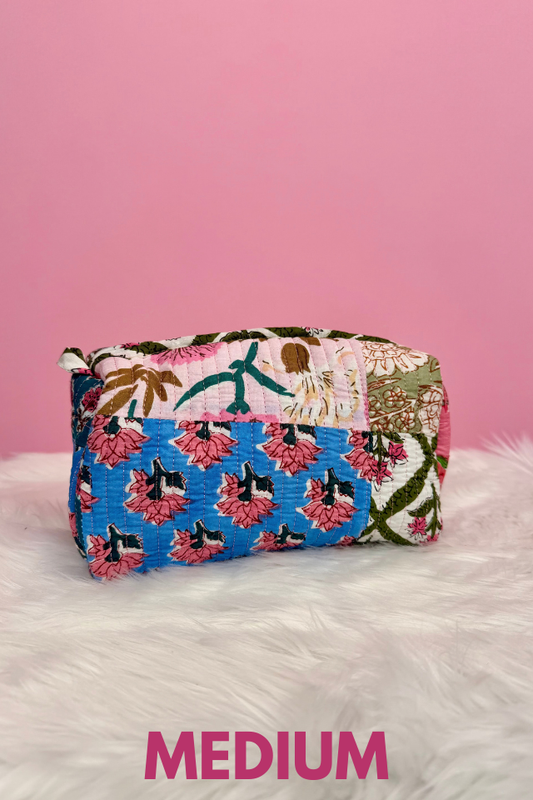Multicolor Patchwork Medium Cosmetic Bag