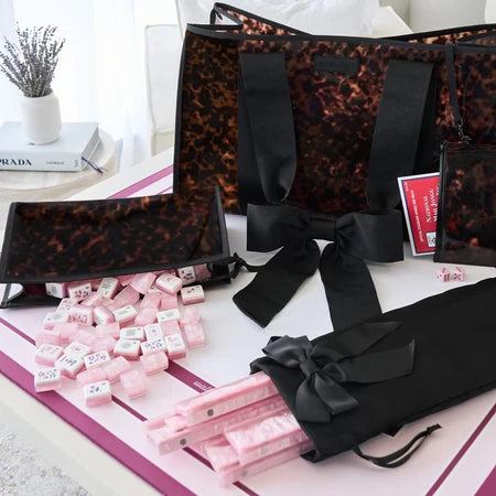 Mahjong Tortoiseshell Bow Jelly Tote Set