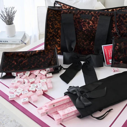 Mahjong Tortoiseshell Bow Jelly Tote Set