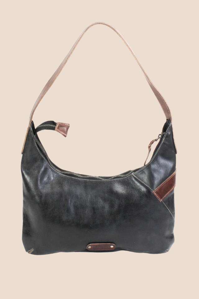 Seemly Black Teak Rustic Handbag