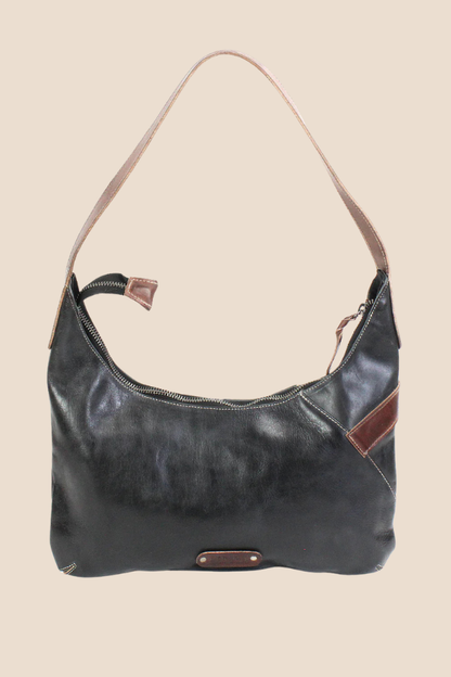 Seemly Black Teak Rustic Handbag