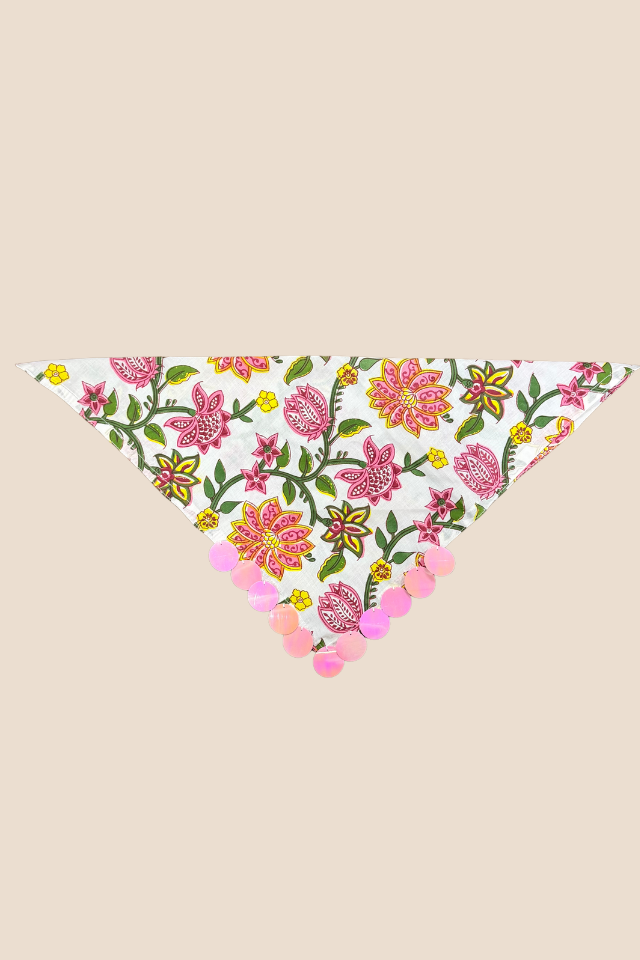 Apricot Cream Sequin Bandana Scarf