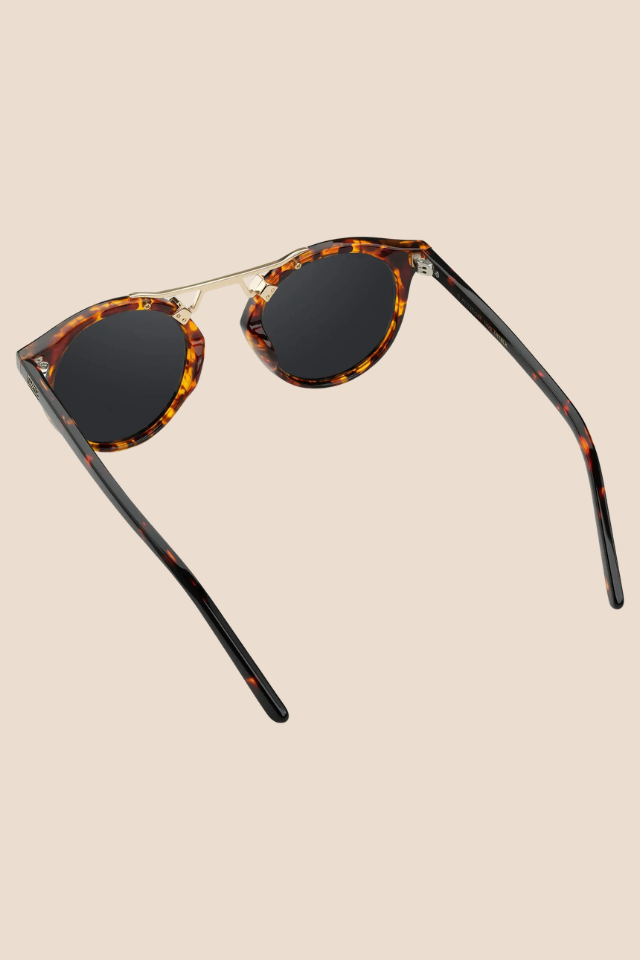 Skyler Tortoise Frame Black Lens Polarized Sunglasses