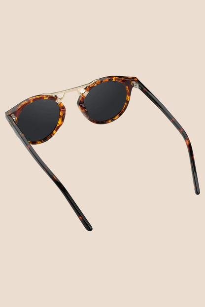 Skyler Tortoise Frame Black Lens Polarized Sunglasses
