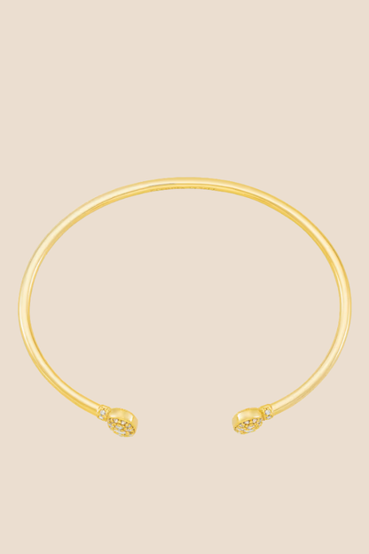 Grayson Gold Cuff Bracelet in White Crystal