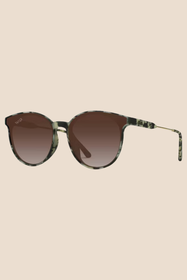 Aubrie Beige Tortoise / Gradient Brown Lens Polarized Sunglasses