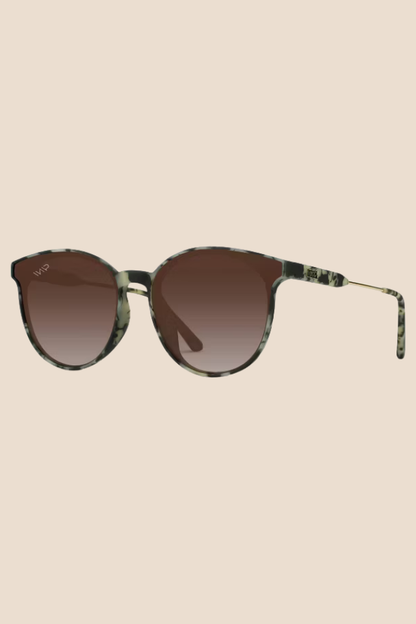 Aubrie Beige Tortoise / Gradient Brown Lens Polarized Sunglasses